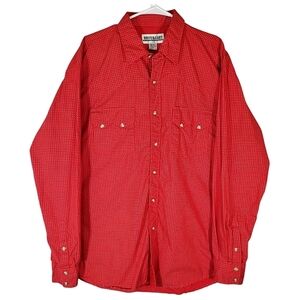 🟢7274 * Drysdales Western Pearl Snap Shirt Red Square Print Size XL
